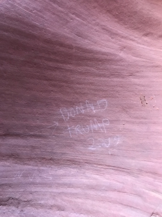 Scratched message at Spooky Canyon